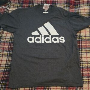 Adidas Men's Charcoal Tee with White Logo